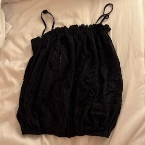 NWT H&M black eyelet bubble convertible tube top